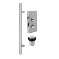 Zanda 1232SS Round Pull Handle and Lock Kit Combo Stainless Steel 600mm