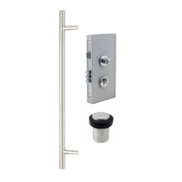 Zanda 1240SS Omega Pull Handle and Lock Kit Combo Stainless Steel 600mm