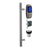Zanda 1256BNSS Square Pull Handle and Stealth Deadbolt Combo Kit Brushed Nickel