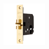 Zanda Sliding Door Euro Mortice Lock Claw Type Satin Brass 1290SB