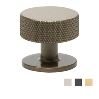 Zanda Florida Knurled Cabinet Knob 32mm - Available in Black and Satin Brass Finish