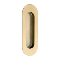 Restocking Soon: ETA Early June - Zanda Oval Flush Pull Concealed Fix 120mm Satin Brass 5241.SB