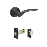 Zanda Apollo Door Handle Lever on Round Rose Passage Set Matt Black 7033.BLK