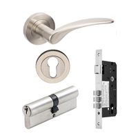 Zanda Apollo Door Handle Entrance Set 60mm (Key/Key) Brushed Nickel 70801BN