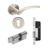 Zanda Apollo Door Handle Entrance Set 60mm (Key/Turn) Brushed Nickel 70802BN