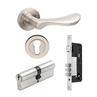 Zanda Juno Door Handle Lever Entrance Set 60mm (Key/Key) Brushed Nickel 70811BN