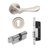 Zanda Juno Door Handle Lever Entrance Set 60mm (Key/Turn) Brushed Nickel 70812BN