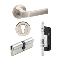 Zanda Qube Door Handle Entrance Set 60mm (Key/Key) Brushed Nickel 70851BN