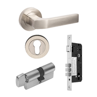 Zanda Qube Door Handle Entrance Set 60mm (Key/Turn) Brushed Nickel 70852BN