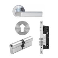 Zanda Qube Door Handle Entrance Set 70mm (Key/Key) Satin Chrome 70853SC