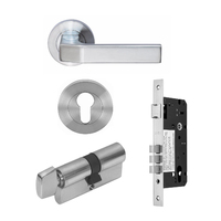 Zanda Qube Door Handle Entrance Set 70mm (Key/Turn) Satin Chrome 70854SC