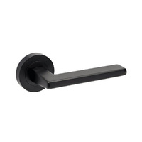 Zanda Vector Door Handle Lever on Round Rose Leverset Only Matt Black 7106.BLK