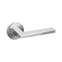 Zanda Vector Door Handle Lever on Round Rose Leverset Only Satin Chrome 7106.SC