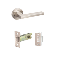 Zanda Vector Door Handle Lever on Round Rose Passage Set Brushed Nickel 7107.BN