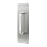 Zanda Door Pull Handle on Plate Stainless Steel - Available in Various Sizes