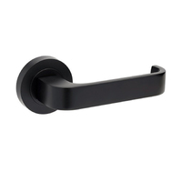 Zanda Streamline Door Lever Handle on Round Rose Leverset Only Matt Black 7313.BLK