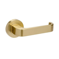 Zanda Streamline Door Lever Handle on Round Rose Leverset Only Satin Brass 7313.SB