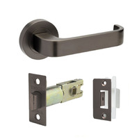 Zanda Streamline Door Lever Handle on Round Rose Passage Set Graphite Nickel 7314.GN