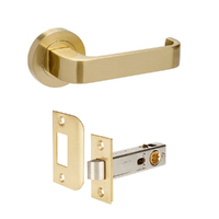 Zanda Streamline Door Lever Handle on Round Rose Passage Set Satin Brass 7314.SB