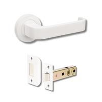 Zanda Streamline Door Handle Passage Set with 1131 Latch Matt White 7314.WHT