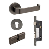Zanda Streamline Door Lever Handle on Round Rose Entrance Set 70mm (Key/Key) Graphite Nickel 7316.E3.GN