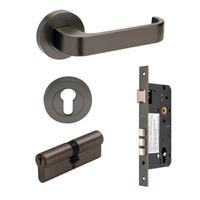Zanda Streamline Door Lever Handle on Round Rose Entrance Set 70mm (Key/Key) Graphite Nickel