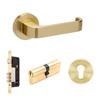 Zanda Streamline Door Lever Handle on Round Rose Entrance Set 70mm (Key/Key) Satin Brass 7316.3.SB