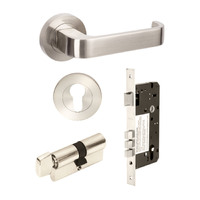 Zanda Streamline Door Handle Entrance Set 60mm (Key/Key) Brushed Nickel 7316E1BN