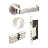 Zanda Streamline Door Handle Entrance Set 70mm (Key/Key) Brushed Nickel 7316E3BN