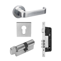 Zanda Streamline Door Handle Entrance Set 70mm (Key/Turn) Satin Chrome 7316E4SC