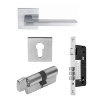 Zanda Matrix Door Handle Entrance Set 60mm (Key/Turn) Satin Chrome 8128E2SC