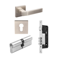 Zanda Matrix Door Lever Handle Entrance Set 70mm (Key/Key) Brushed Nickel 8128E3BN