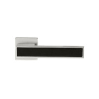 Zanda Polo Nero Door Handle Lever on Square Rose Leverset Only Brushed Nickel 8160.BN