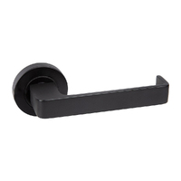 Zanda Meilani Door Lever Handle on Round Rose 55mm Matt Black 8900.BLK