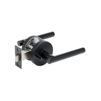Zanda Baxter Door Lever Handle on Round Rose Privacy Set Matt Black 9141.BLK