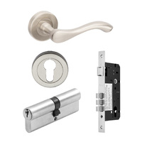 Zanda Visca Cambridge Door Handle Lever on Rose Entrance Set 70mm (Key/Key) 9340.E3.BN