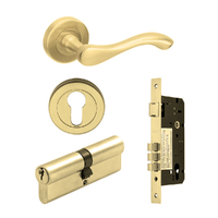 Zanda Visca Cambridge Door Handle Entrance Set 70mm (Key/Key) Satin Brass 9340.E3.SB
