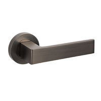 Zanda Boston Door Lever Handle on Round Rose Graphite Nickel
