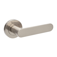 Zanda Duke Door Lever Handle on Round Rose Brushed Nickel