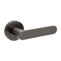 Zanda Duke Door Lever Handle on Round Rose Graphite Nickel