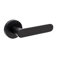 Zanda Duke Door Lever Handle on Round Rose Matt Black