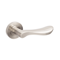 Zanda Juno Door Handle Lever Set on Round Rose Brushed Nickel