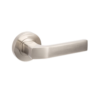 Zanda Qube Door Handle Lever Set Brushed Nickel