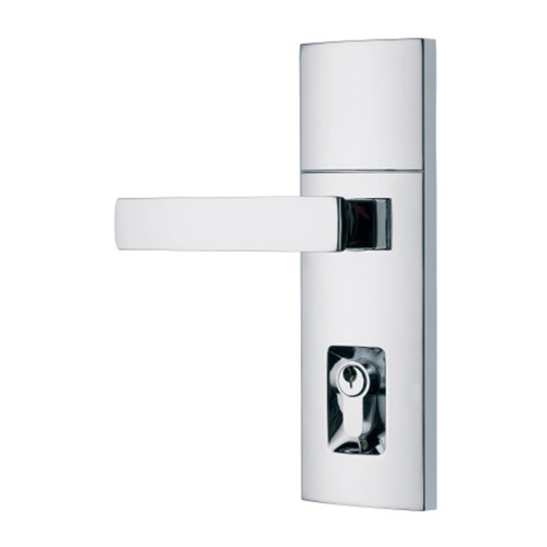 Gainsborough Trilock Angular Double Cylinder Entrance Lever Set Bright Chrome 8951ANGBC