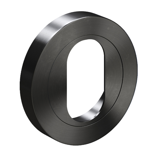 Legge Oval Cylinder Escutcheon 50mm Satin Black Chrome L6008SBC