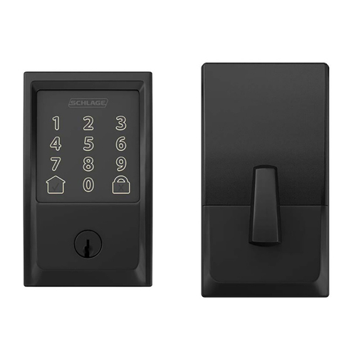 Schlage Encode Smart Lock Deadbolt Matt Black SRE60120 works on Google Assist