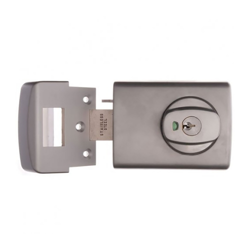 Lockwood Deadlatch Double Cylinder Knob with Timber Frame Strike Satin Chrome Pearl 001-1K1SP