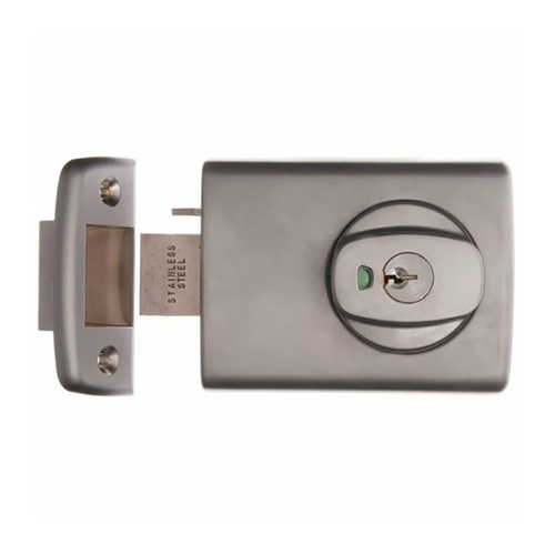 Lockwood Deadlatch Double Cylinder Knob with Open Out Strike Satin Chrome Pearl 001-4K1SP