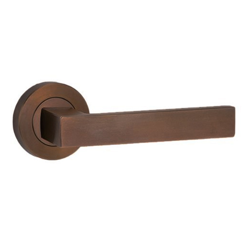 Lockwood Symphony 101 Door Lever on Round Rose Full Set Oil Rubbed Bronze 1220/1221/101ORB
