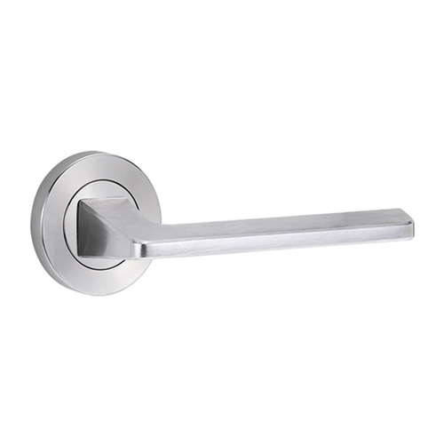 Lockwood Symphony 178 Door Lever On Round Rose Full Set Satin Chrome 1220/1221/178SC